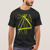 Lime And Green Geometric Strips Cut Out Pattern T-shirt (Voorkant)