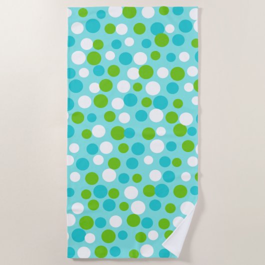 Lime Aqua Dots Beach Pool Serviette Vacance Cadeau (Devant)