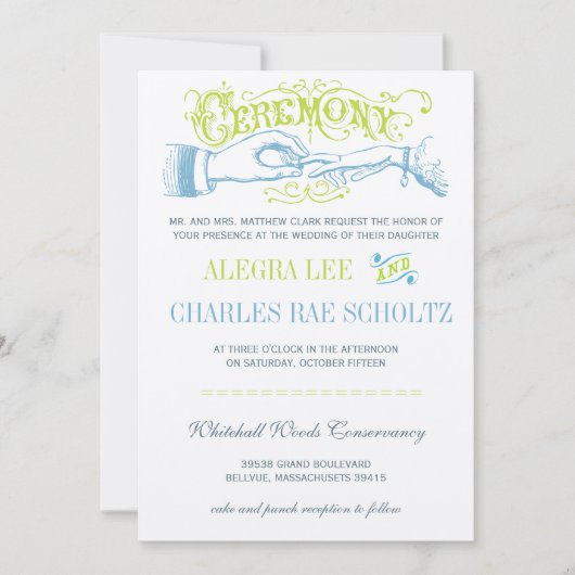 Lime Aqua Moderne Typographie Vintage Invitation (Devant)