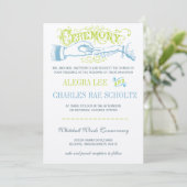 Lime Aqua Moderne Typographie Vintage Invitation (Debout devant)