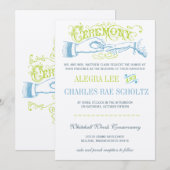 Lime Aqua Moderne Typographie Vintage Invitation (Devant / Derrière)