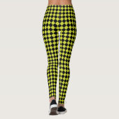 LIme avec Leggings de course de Black Checker (Dos)