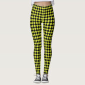 LIme avec Leggings de course de Black Checker (Devant)