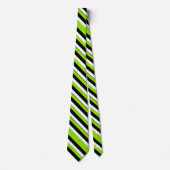 Lime Black and White University Cravate en bande (Devant)