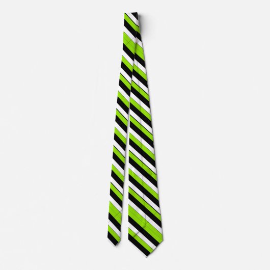 Lime Black and White University Cravate en bande (Dos)