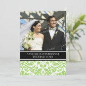 Lime Black Photo Mariage Vow Renewal Invitation (Debout devant)