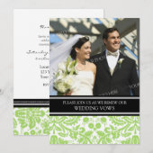 Lime Black Photo Mariage Vow Renewal Invitation (Devant / Derrière)