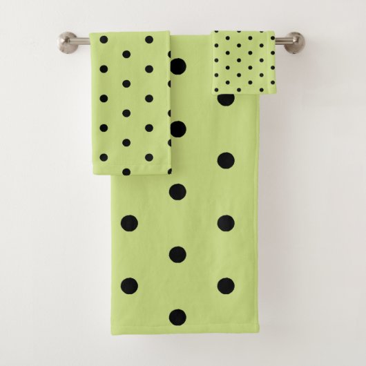 Lime Chartreuse Whimsical Black Polka Point (En situation)