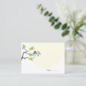Lime Cherry Blossoms Inséparable Mariage Carte Pla (Debout devant)