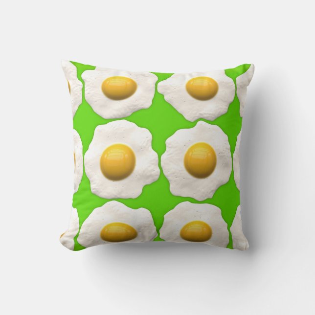 Lime d'hipster aux oeufs frits coussin vert (Recto)