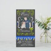 Lime et Carte photo de Noël Joyeux Bleu (Debout devant)