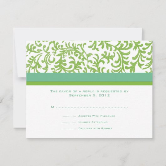 Lime et mariage Turquoise RSVP (Devant)