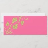 Lime et rose Feuille Faire-part de mariage (Dos)