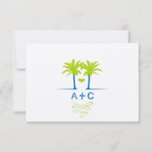 Lime et Royal Blue Beach Typographie Invitation (Dos)