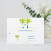 Lime et Royal Blue Beach Typographie Invitation (Debout devant)