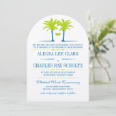 Lime et Royal Blue Beach Typographie Invitation (Debout devant)