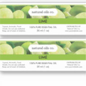 Lime Etherische Oliën Geur Fles Label (Voorkant)