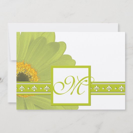 Lime & Fuchsia Gerber Daisy Faire-part de mariage (Dos)
