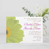 Lime & Fuchsia Gerber Daisy Faire-part de mariage (Debout devant)