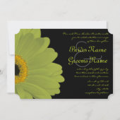 Lime & Fuchsia Gerber Daisy Faire-part de mariage (Devant)