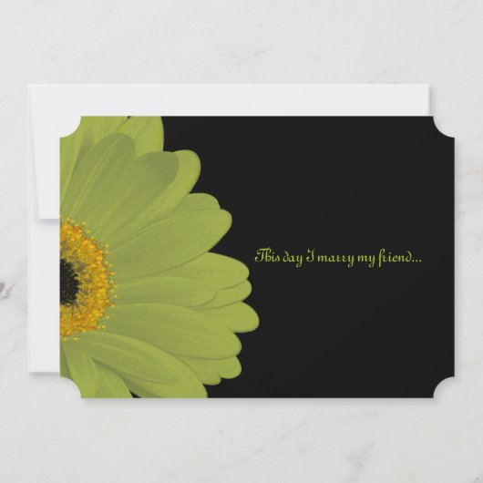 Lime & Fuchsia Gerber Daisy Faire-part de mariage (Dos)