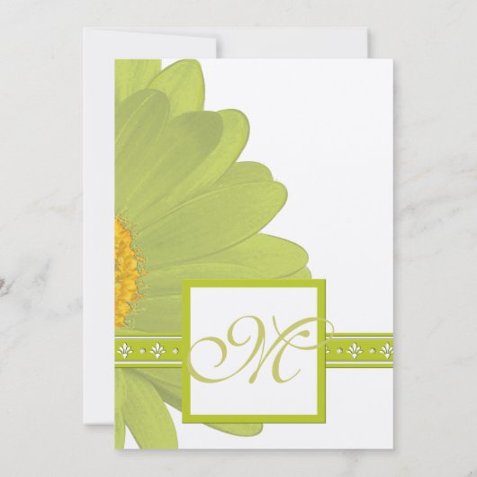 Lime & Fuchsia Gerber Daisy Faire-part de mariage (Dos)