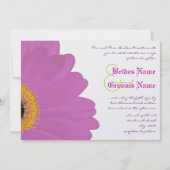 Lime & Fuchsia Gerber Daisy Faire-part de mariage (Devant)