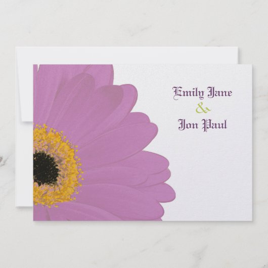 Lime & Fuchsia Gerber Daisy Faire-part de mariage (Dos)