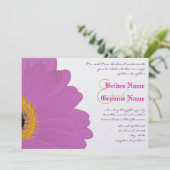 Lime & Fuchsia Gerber Daisy Faire-part de mariage (Debout devant)