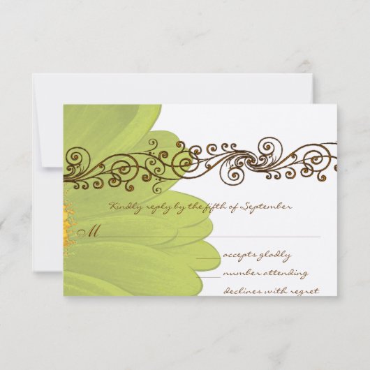 Lime Gerber Daisy Wedding RSVP (Dos)
