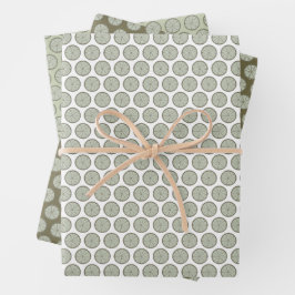 Lime Gift Wrap in Three Color-ways  Inpakpapier Vel