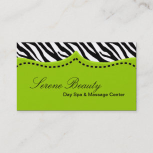 Lime Gree Zebra Imprimer Motif animal Carte de vis