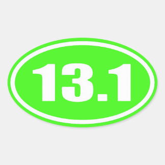 Lime Green 13.1 Sticker | Halve marathon