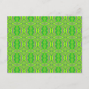 Lime Green 60's Retro Fractal Pattern Briefkaart