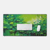 Lime Green Abstrait Lily Pads de bureau Mat (Clavier et souris)