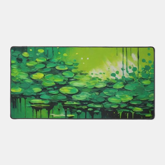 Lime Green Abstrait Lily Pads de bureau Mat (Recto)