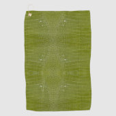 Lime Green Alligator Texture Print Golfhanddoek (Voorkant)
