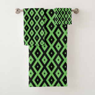 Lime green and black diamond pattern