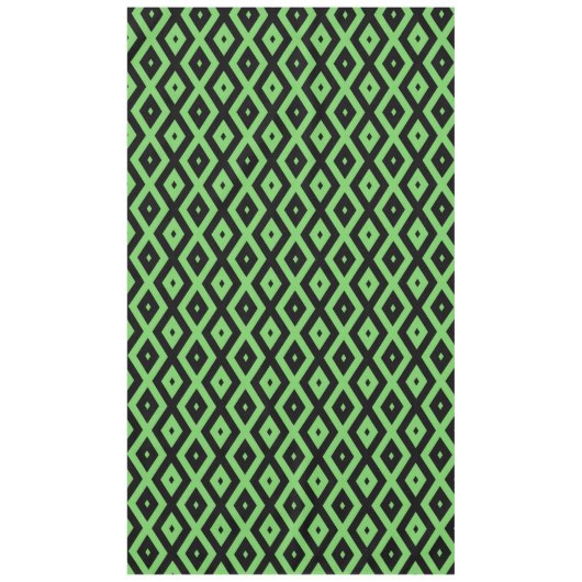 Lime green and black diamond pattern tafelkleed (Voorkant)