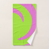 Lime Green and Pink Abstract Art Towel Set (Serviette à main)