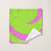 Lime Green and Pink Abstract Art Towel Set (Gant de toilette)