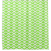 Lime green and white diamond pattern douchegordijn (Voorkant)