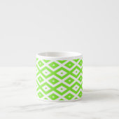 Lime green and white diamond pattern espresso kop (Voorkant)
