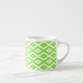 Lime green and white diamond pattern espresso kop (Rechts)