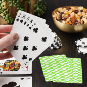 Lime green and white diamond pattern pokerkaarten (Insitu)
