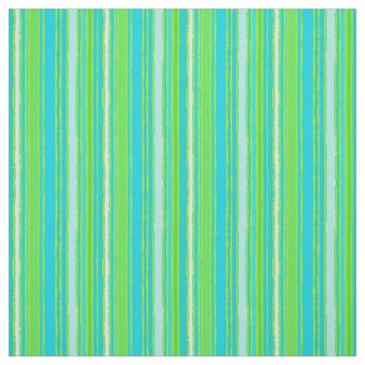 Lime Green Aqua Turquoise Blue Stripes Pattern Stof (Swatch)
