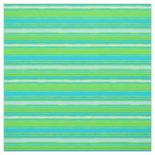 Lime Green Aqua Turquoise Blue Stripes Pattern Stof