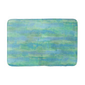 Lime Green Aqua Turquoise Blue Waterverf Stripes Badmat (Voorkant)