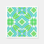Lime Green Aqua Turquoise Retro Fantasy Pattern Servetten (Voorkant)