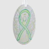 Lime Green Awareness Ribbon Angel Ornement Pendent (devant)